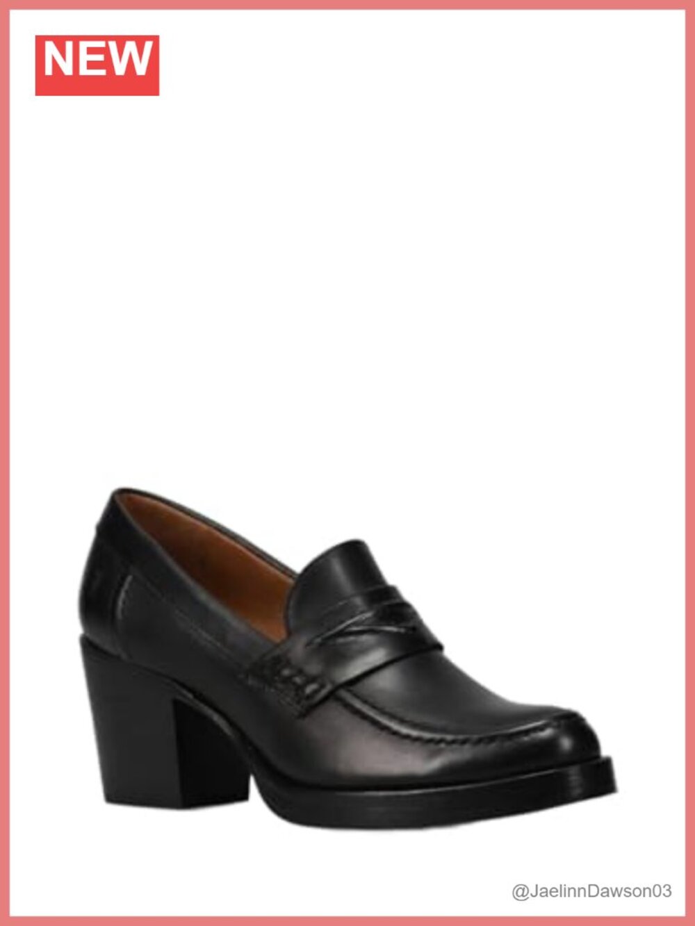 Women's Frye Jean Loafer Block Heel Leather Shoes